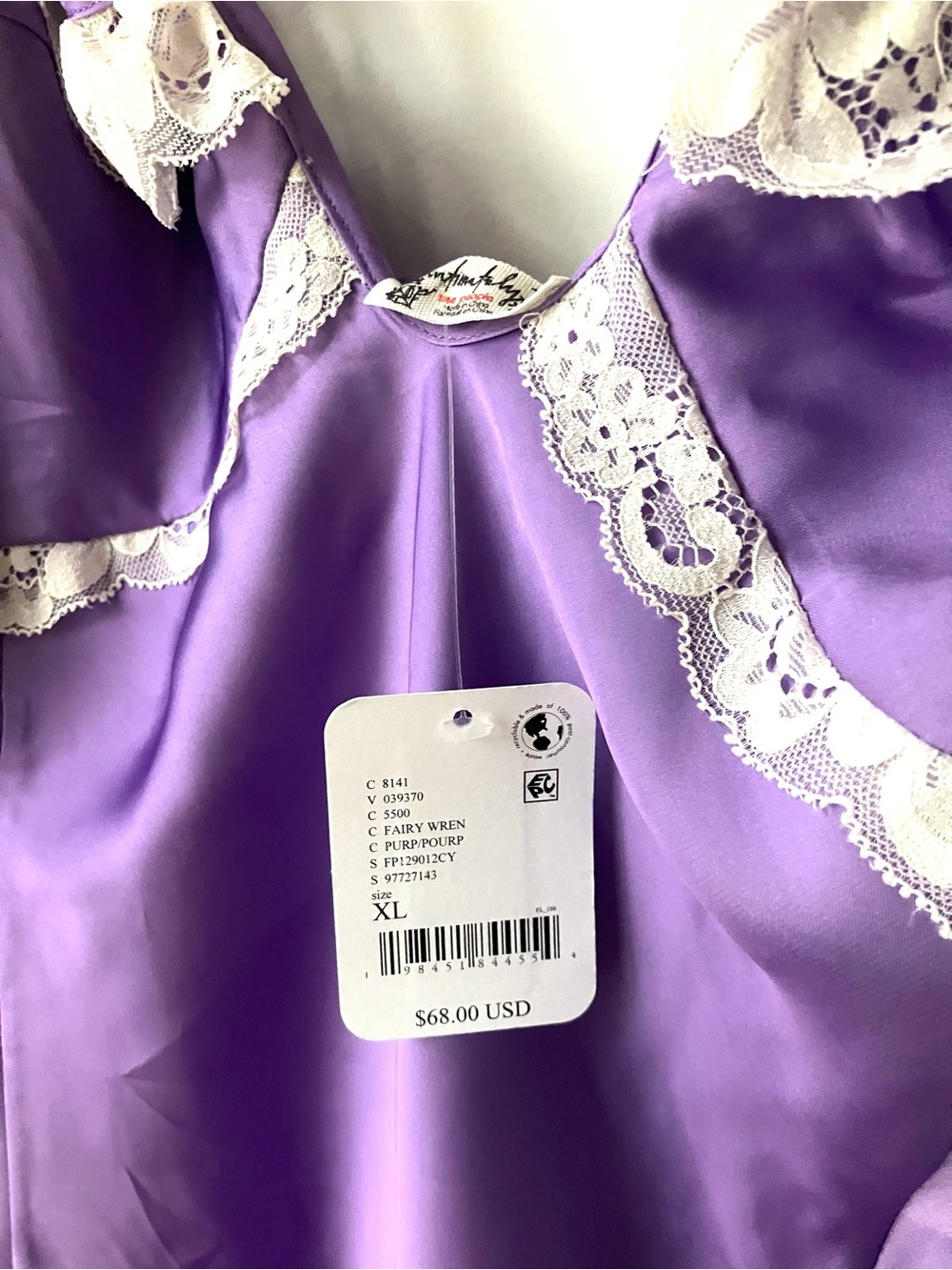 Free People Lavender Lace-Trim Bodysuit XL - Picture 8 of 9
